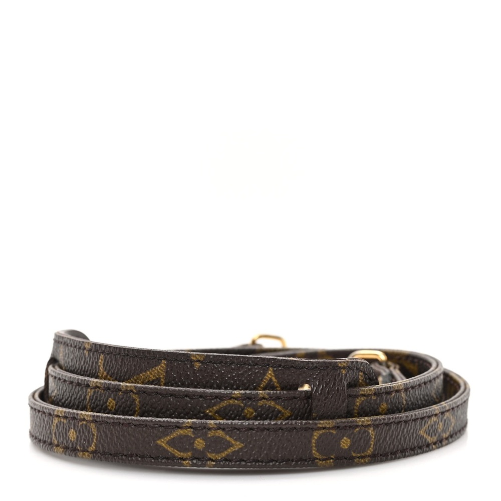 Authenticated Louis Vuitton LV Monogram Leather Strap Crossbody Speedy Nano Mini - Picture 2 of 11
